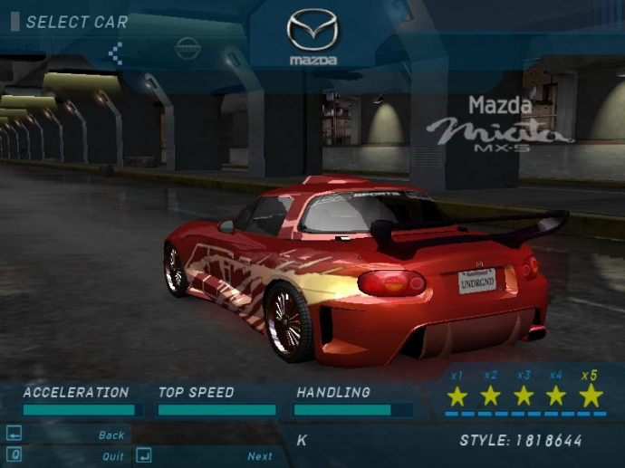 Автомобиль Mazda Miata Underground 1