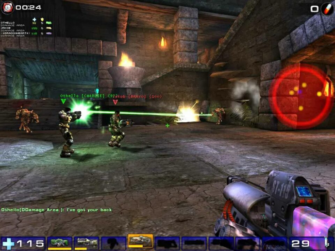 Перестрелка в игре UT2004, скрин