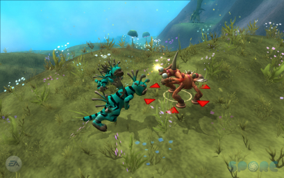 Spore, компьютерная игра, скриншот, сражение существ